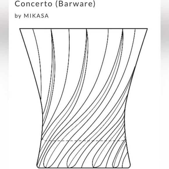 Mikasa Concerto Barware Highball Water Tall 5 3/4” Swirl Crystal Glass - Picture 3 of 13